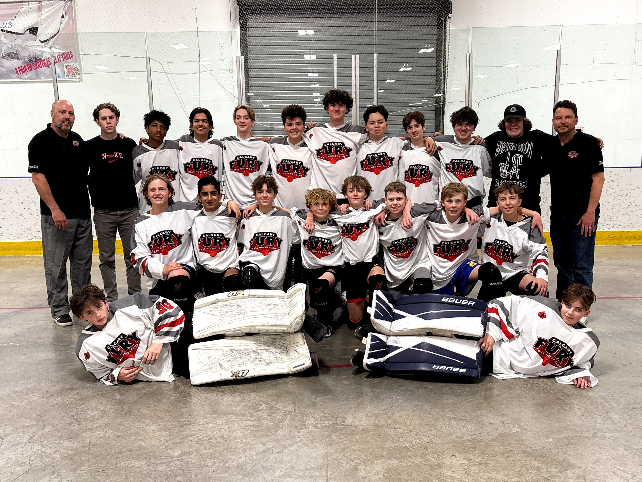 1 U15A USE U15A Team Group image of elite ball hockey players and coaches
